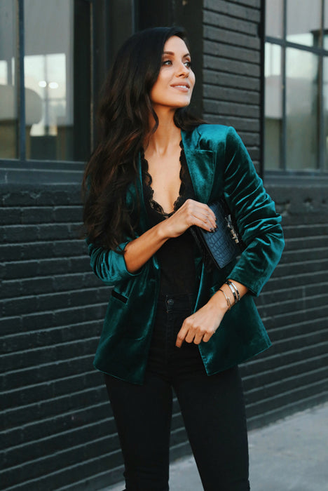 Long sleeve velvet suit