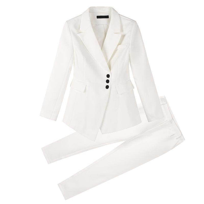 Women white Slim Pant Suits - Magellan Fashion Shop