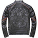 Harley genuine leather men's black motorcycle riding jacket slim fit solid color