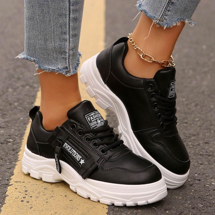 Lace-up Sports Shoes With Side-Zipper - Magellan Fashion Shop