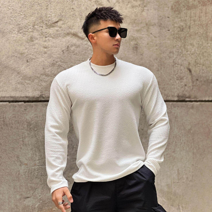 Fashion Men's Round Neck Pullover Long Sleeve Bottoming Shirt - Magellan Fashion Shop