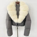 Fox Fur Collar Thick Short Down Jacket Coat - Magellan Fashion Shop