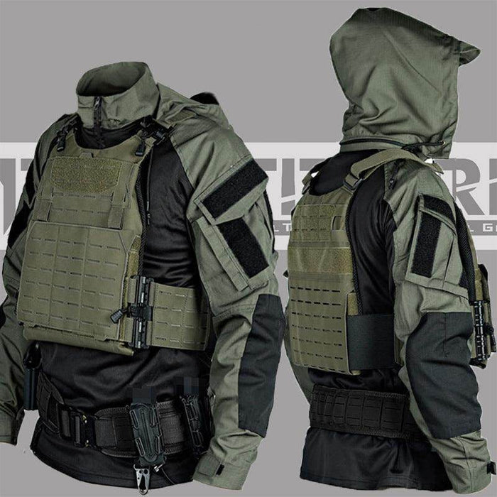 Black And Gray Industrial Attack SP2 Tactical Top Battle Suit - Magellan Fashion Shop