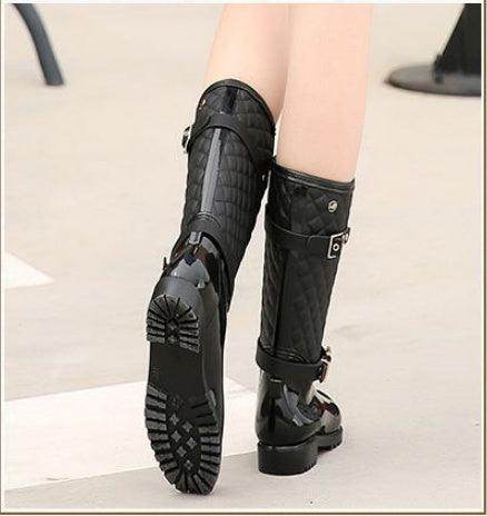 Thick Warm Women's Checked Rain Boots - Magellan Fashion Shop