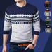 autumn and winter color matching sets of sweaters slim round neck long sleeve bottoming shirt color matching sweater sweater men - Magellan Fashion Shop