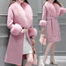 Women's long lace-up fur collar coat - Magellan Fashion Shop