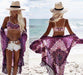 Chiffon Beach Resort Wear Purple Orientation Flower Beach Bikini - Magellan Fashion Shop