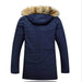 men's cotton winter fur collar warm jacket long - Magellan Fashion Shop