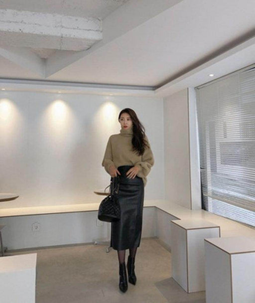 High Waist All-match Slit Mid-length Skirt - Magellan Fashion Shop