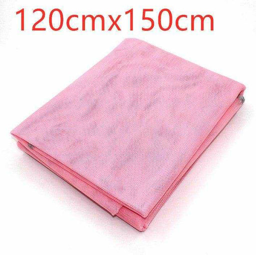 Folded pink polyester beach mat 120cm x 150cm for sand leakage and outdoor picnics