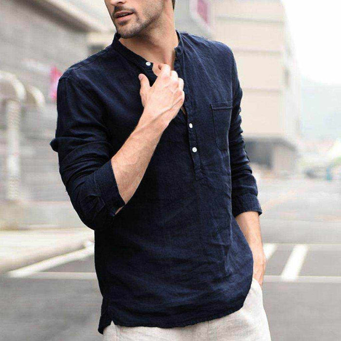 Plaid Collar Tops Turn Down Men Shirts Clothing - Magellan Fashion Shop