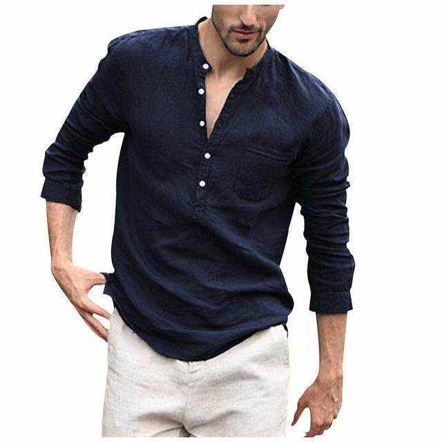 Plaid Collar Tops Turn Down Men Shirts Clothing - Magellan Fashion Shop