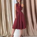 Dies Midi Dress Casual Sleeveless Belt Dress Female New - Magellan Fashion Shop