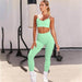 New Shark Knitted Two-Piece Suit Women Yoga Clothing Sports Pants Bra Fitness Clothes - Magellan Fashion Shop