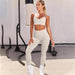 New Shark Knitted Two-Piece Suit Women Yoga Clothing Sports Pants Bra Fitness Clothes - Magellan Fashion Shop