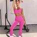 New Shark Knitted Two-Piece Suit Women Yoga Clothing Sports Pants Bra Fitness Clothes - Magellan Fashion Shop
