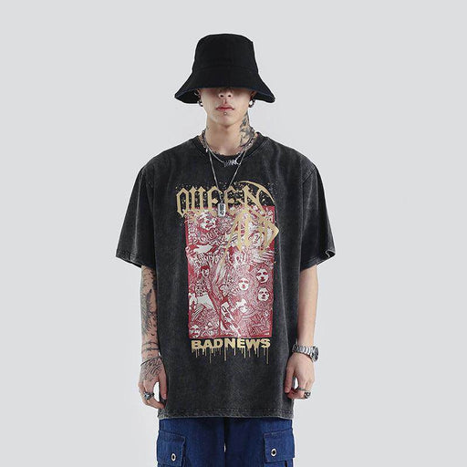 National Tide Crowngrade Sand Washing And Old Heavy Short-Sleeved - Magellan Fashion Shop