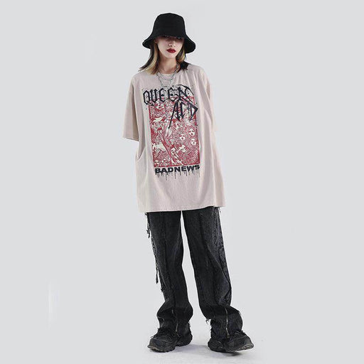 National Tide Crowngrade Sand Washing And Old Heavy Short-Sleeved - Magellan Fashion Shop