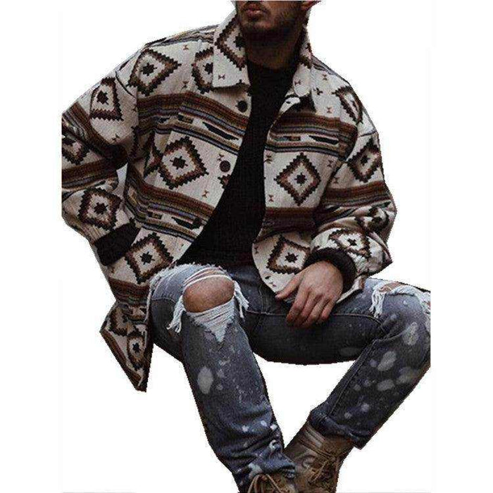 Youth Lapel Fashion Printed Jacket Jacket Men - Magellan Fashion Shop