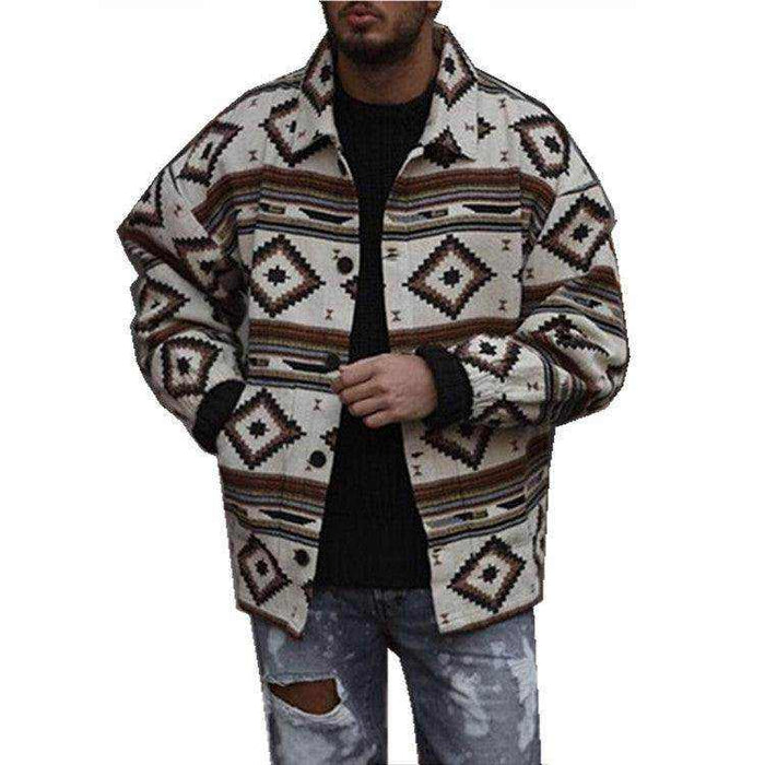 Youth Lapel Fashion Printed Jacket Jacket Men - Magellan Fashion Shop