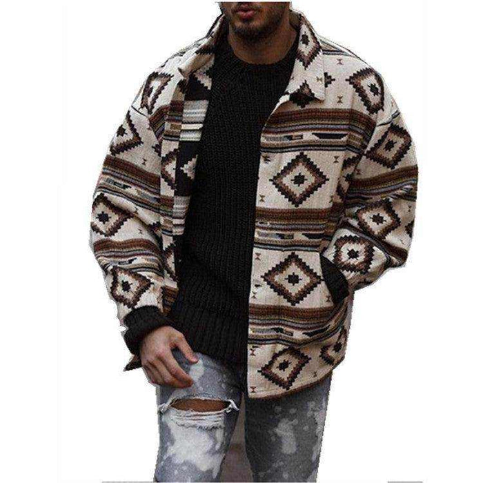 Youth Lapel Fashion Printed Jacket Jacket Men - Magellan Fashion Shop