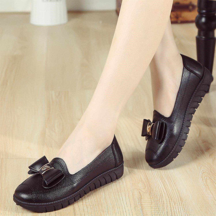Peas Shoes Women Fashion Flat Soft Leather Grandma Shoes Women - Magellan Fashion Shop