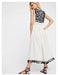 Bohemian Embroidered Floral Fringe Sleeveless Vest Dress - Magellan Fashion Shop