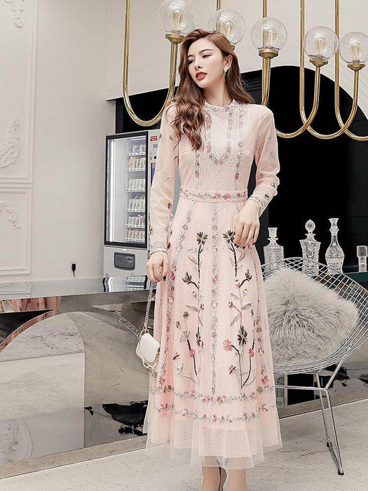 Temperament Skirt Heavy Embroidered Thin Dress - Magellan Fashion Shop