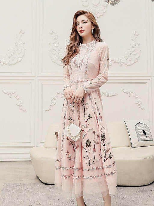 Temperament Skirt Heavy Embroidered Thin Dress - Magellan Fashion Shop