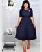Round Neck Plus Size Mother's Dress Female Pleated Dress - Magellan Fashion Shop