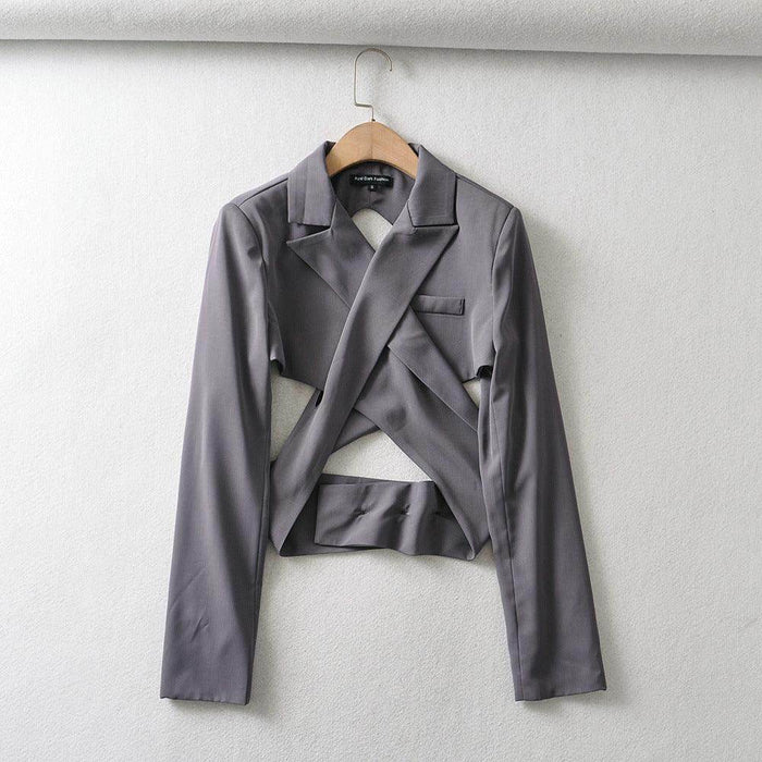 Suit Cross Straps Halter Short Suit Suit Jacket - Magellan Fashion Shop