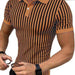 Men Striped Shirts Causal Short Sleeve Lapel Blouse - Magellan Fashion Shop