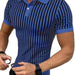 Men Striped Shirts Causal Short Sleeve Lapel Blouse - Magellan Fashion Shop