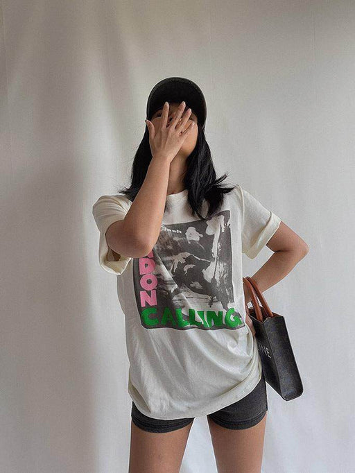 Washed Cotton Loose T-shirt Punk Rock Top - Magellan Fashion Shop