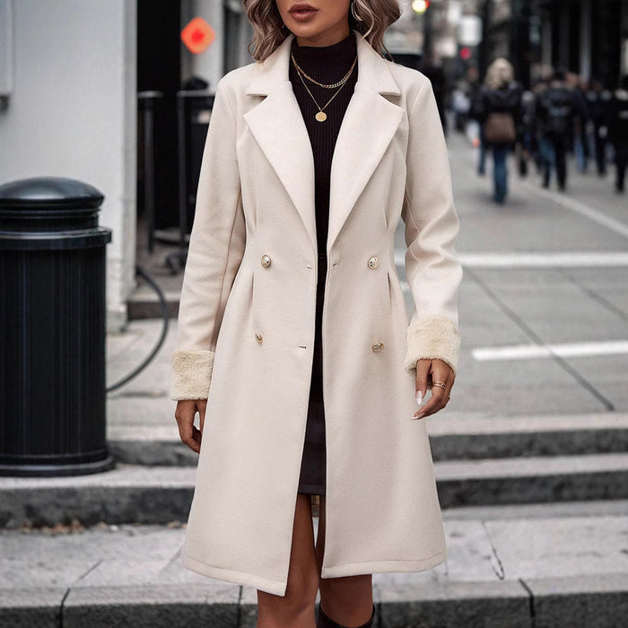 Waist Trimming Coat Women's Over-the-knee High-grade Temperament Mid-length Woolen