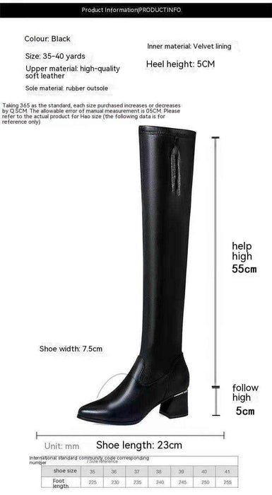 Over The Knee High-heeled Thigh Boot European And American Plus Size All-matching Women - Magellan Fashion Shop