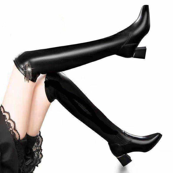 Over The Knee High-heeled Thigh Boot European And American Plus Size All-matching Women - Magellan Fashion Shop