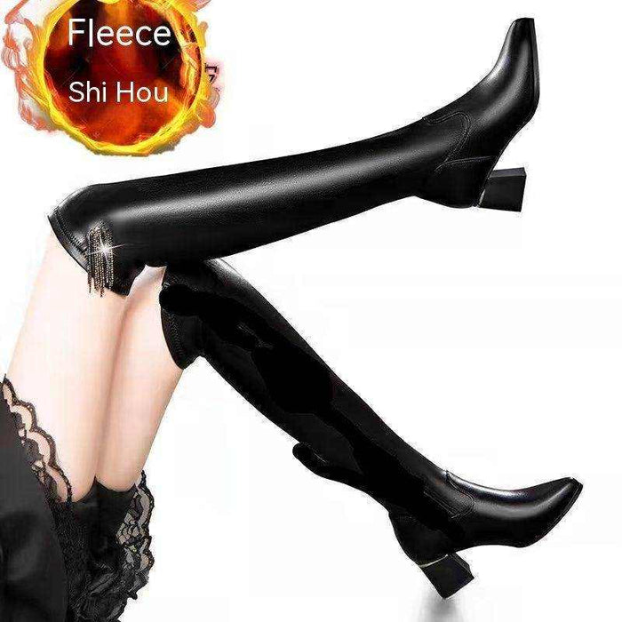 Over The Knee High-heeled Thigh Boot European And American Plus Size All-matching Women - Magellan Fashion Shop