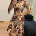 Waist Pleated Summer Knitted Round Neck Midi Dress - Magellan Fashion Shop