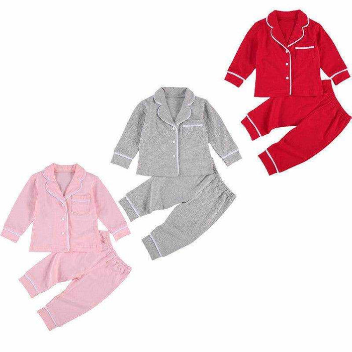 Cotton Two Piece Pajama Sets Toddler Kids Baby Girl Boy - Magellan Fashion Shop