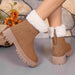Square-heeled Snow Boots Winter Plus Velvet Platform Plush Shoes Fashion Warm Non-slip Mid-calf Boot For Women - Magellan Fashion Shop