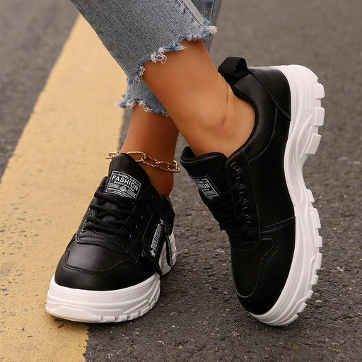 Lace-up Sports Shoes With Side-Zipper - Magellan Fashion Shop