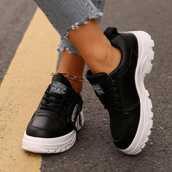 Lace-up Sports Shoes With Side-Zipper - Magellan Fashion Shop