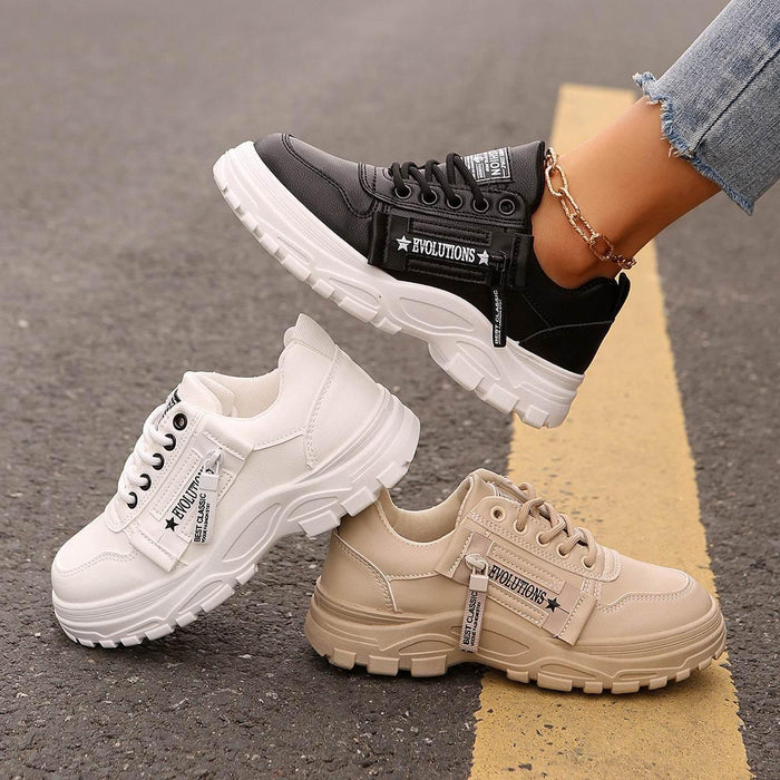 Lace-up Sports Shoes With Side-Zipper - Magellan Fashion Shop