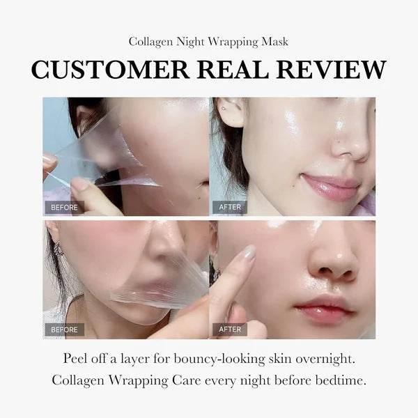 Face Night Mask Collagen Wrapping Mask Natural Ingredients Firming Elasticity & Hydration Anti-wrinkle - Magellan Fashion Shop