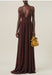 Brown Low-cut Pleated Maxi Dress - Magellan Fashion Shop