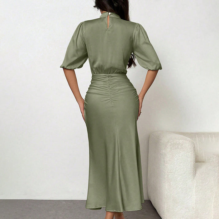 Women's Short Sleeve  Midi Dress Slim Fit Elegant Dress