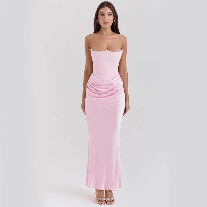 Slim Tube Top Long Dress Fashion Bandeau Backless - Magellan Fashion Shop
