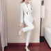 Women white Slim Pant Suits - Magellan Fashion Shop