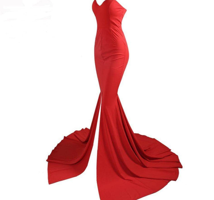 Long Evening Dress Off-the-shoulder Elegant Dress Party - Magellan Fashion Shop